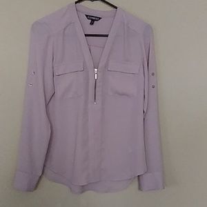 Express pink long sleeve blouse
